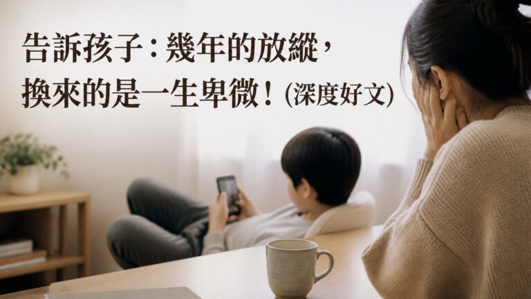 告訴孩子：幾年的放縱，換來的是一生卑微！ (深度好文)