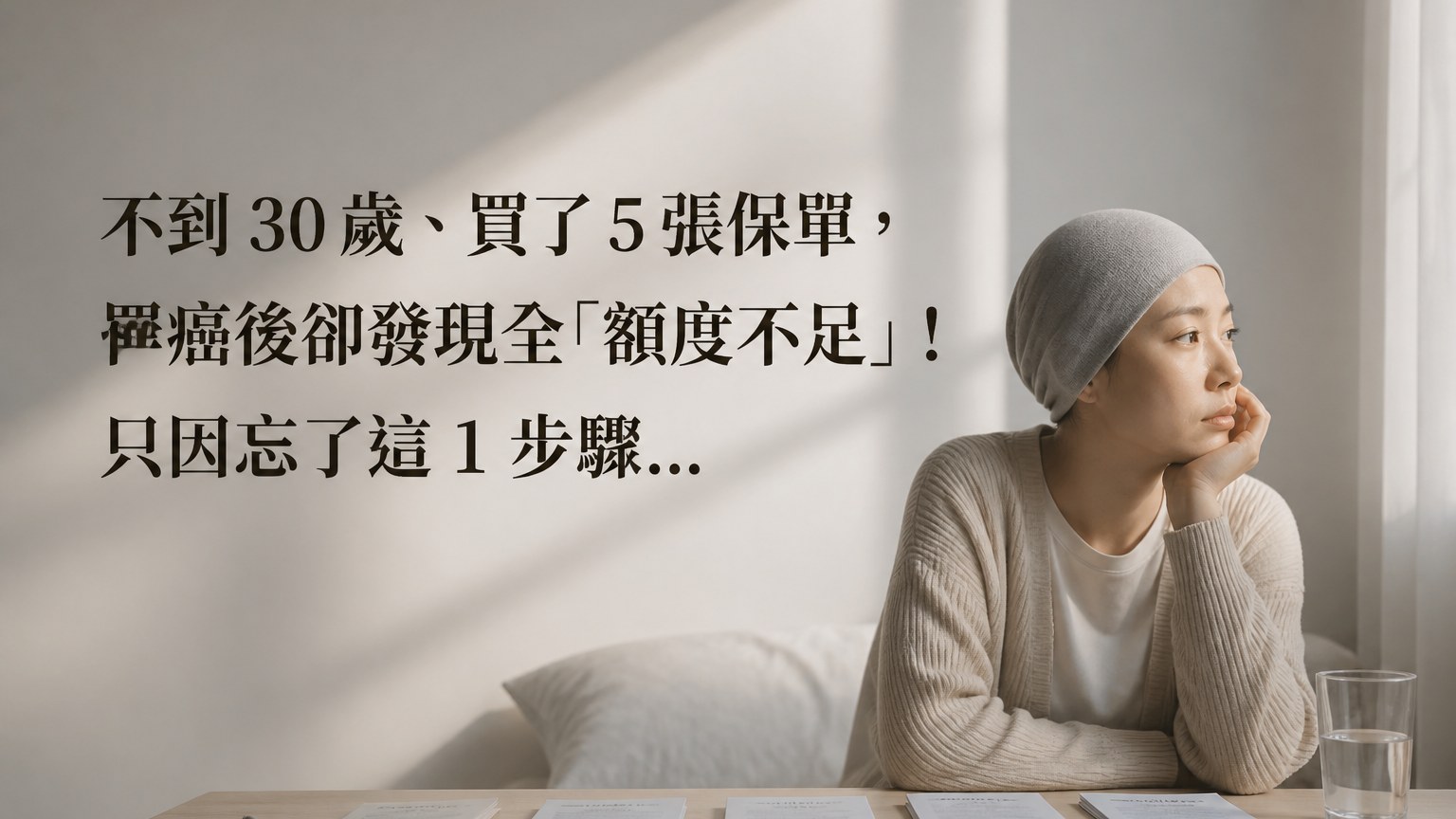 不到 30 歲、買了 5 張保單， 罹癌後卻發現全「額度不足」! 只因忘了這 1 步驟…