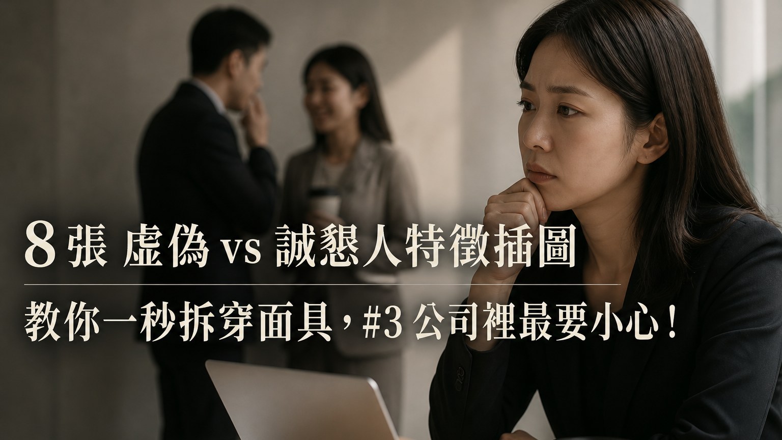 8 張 虛偽 vs 誠懇人特徵插圖 教你一秒拆穿面具，#3 公司裡最要小心！