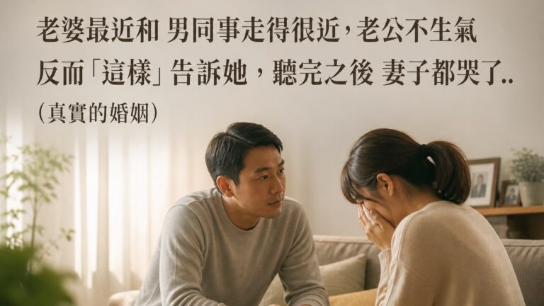 老婆最近和 男同事走得很近，老公不生氣 反而「這樣」告訴她，聽完之後 妻子都哭了…(真實的婚姻)