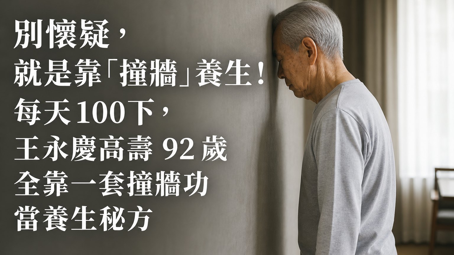 別懷疑，就是靠「撞牆」養生！每天100下，王永慶高壽 92 歲 全靠一套撞牆功當養生秘方