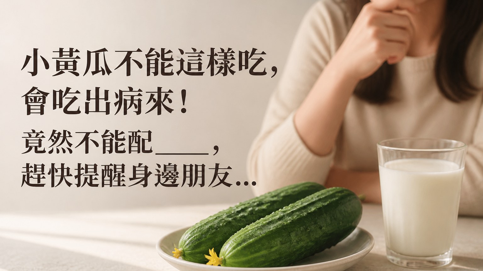 小黃瓜不能這樣吃，會吃出病來！竟然不能配___，趕快提醒身邊朋友….