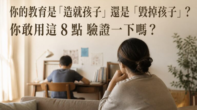 你的教育是「造就孩子」還是「毀掉孩子」？你敢用這 8 點 驗證一下嗎？