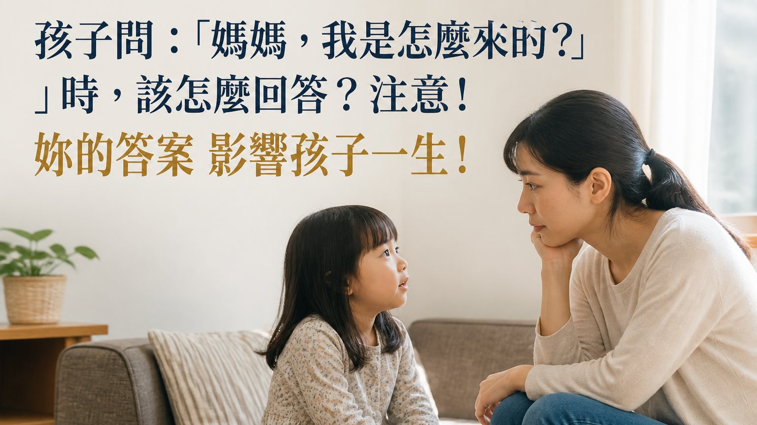 孩子問：「媽媽，我是怎麼來的？」時，該怎麼回答？注意！妳的答案 影響孩子一生！