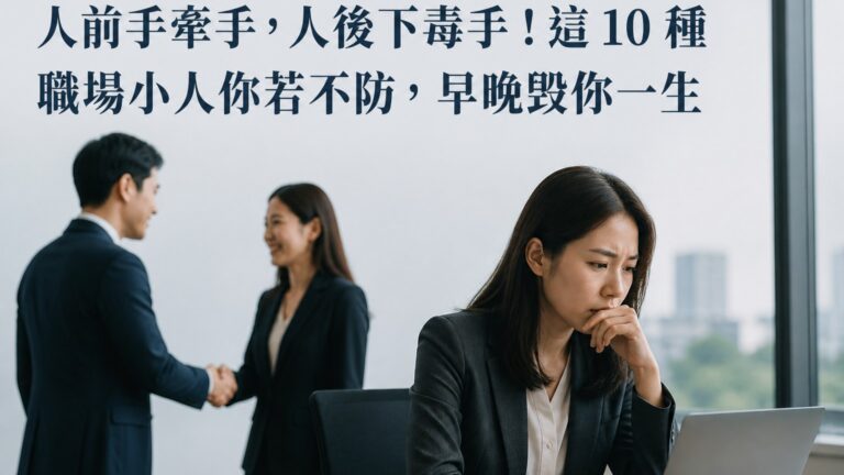 人前手牽手，人後下毒手！這 10 種 職場小人你若不防，早晚毀你一生