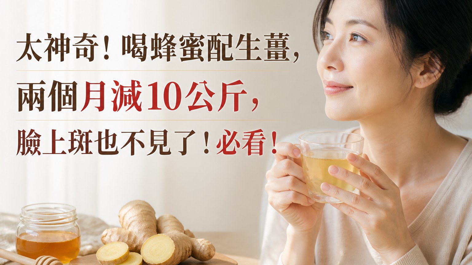 太神奇！喝蜂蜜配生薑，兩個月減10公斤，臉上斑也不見了！必看！