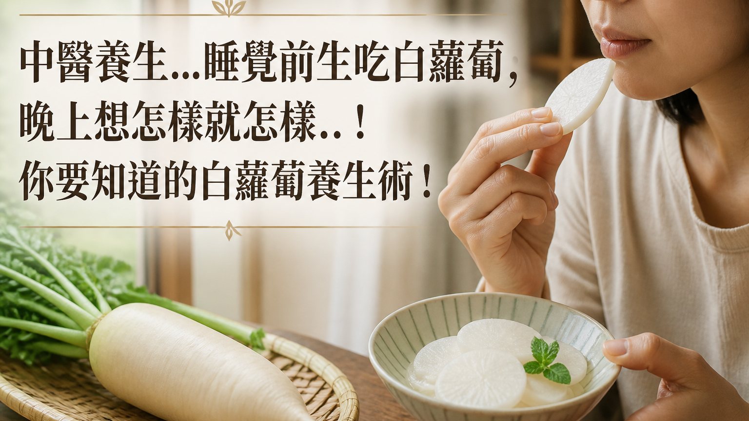 中醫養生…睡覺前生吃白蘿蔔，晚上想怎樣就怎樣..！你要知道的白蘿蔔養生術！