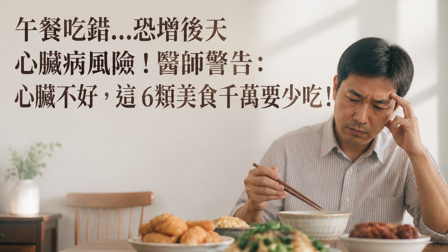 午餐吃錯…恐增後天心臟病風險！醫師警告：心臟不好，這 6類美食千萬要少吃！