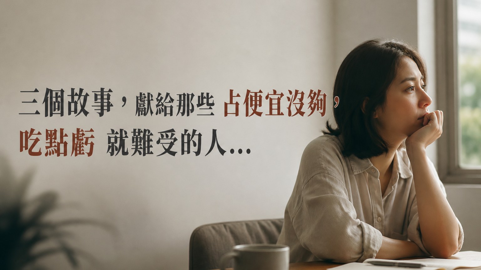 三個故事，獻給那些 占便宜沒夠，吃點虧 就難受的人…