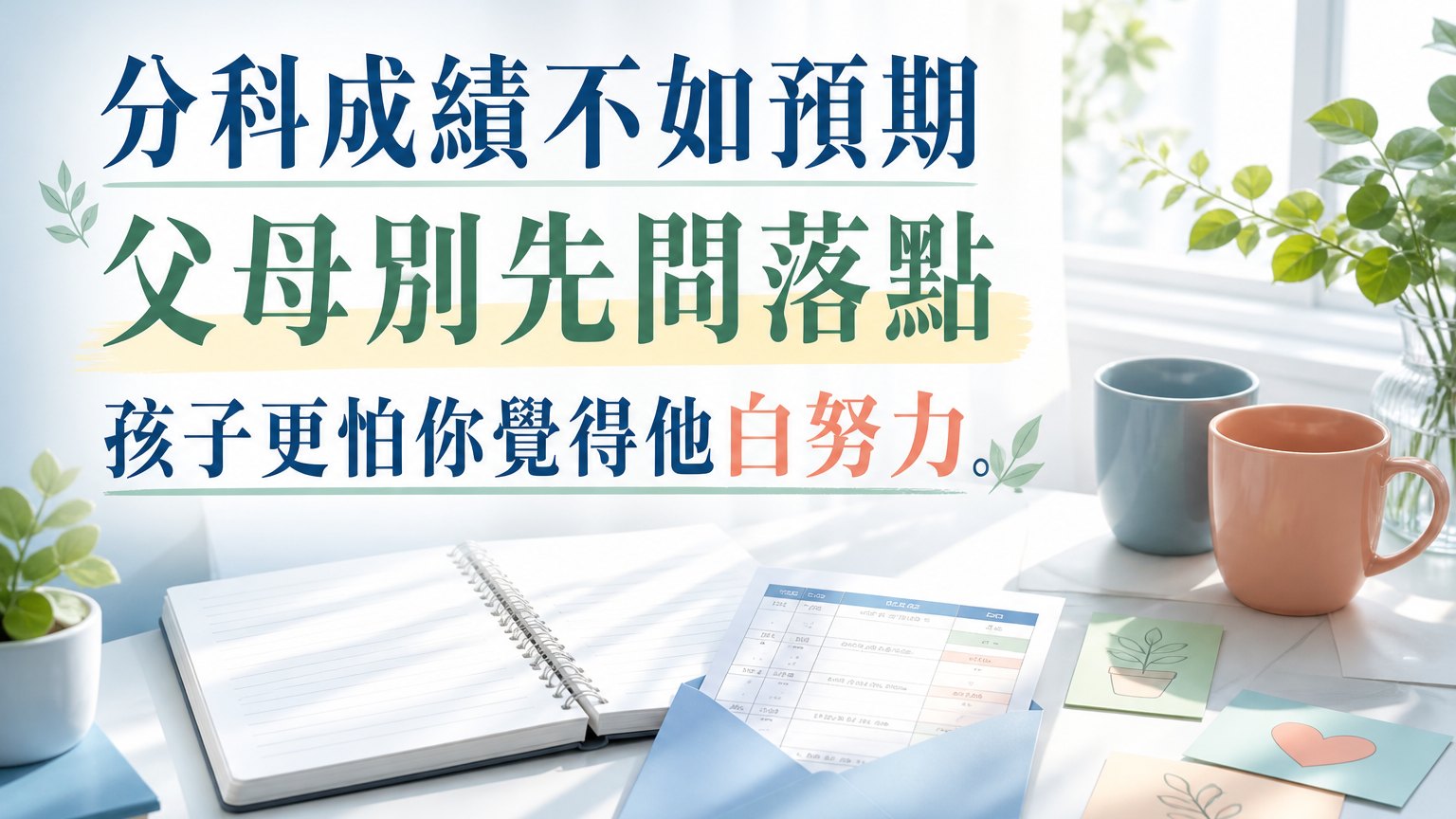 分科成績不如預期怎麼安慰？父母別先問落點，孩子更怕你覺得他白努力