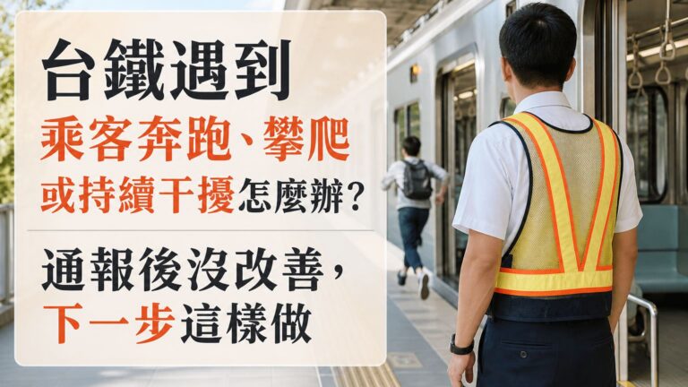 台鐵遇到乘客奔跑、攀爬或持續干擾怎麼辦？通報後沒改善，下一步這樣做