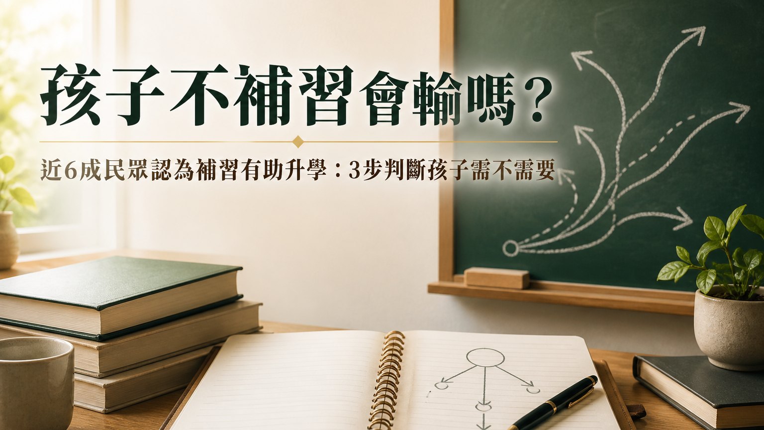 孩子不補習會輸嗎？近6成民眾認為補習有助升學：3步判斷孩子需不需要