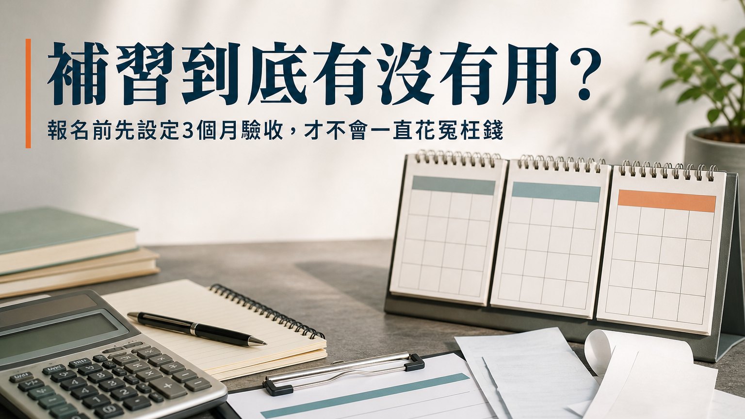 補習到底有沒有用？報名前先設定3個月驗收，才不會一直花冤枉錢