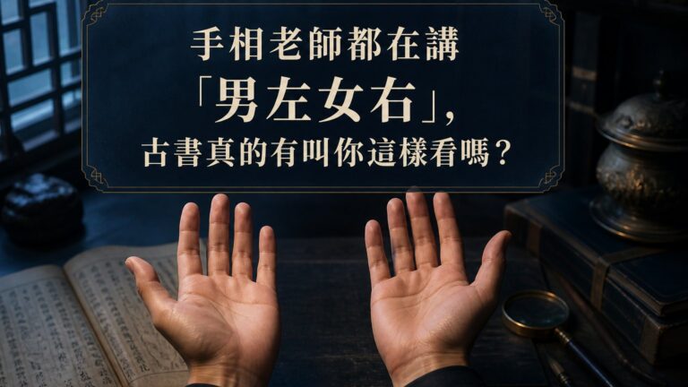 手相老師都在講「男左女右」，古書真的有叫你這樣看嗎？