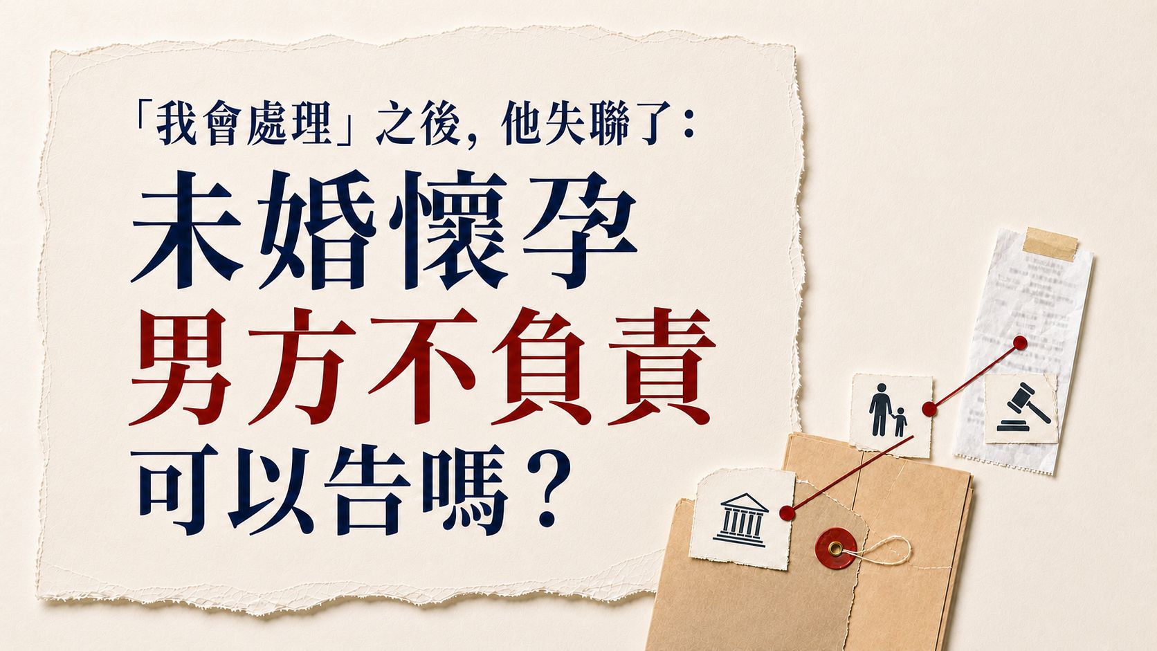 「我會處理」之後，他失聯了：未婚懷孕男方不負責可以告嗎？