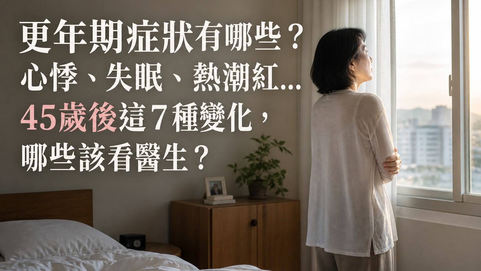 更年期症狀有哪些？心悸、失眠、熱潮紅…45歲後這7種變化，哪些該看醫生？