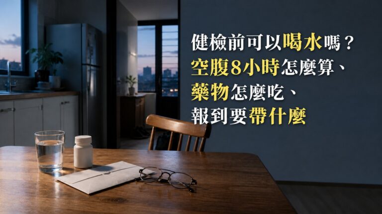 健檢前可以喝水嗎？空腹8小時怎麼算、藥物怎麼吃、報到要帶什麼