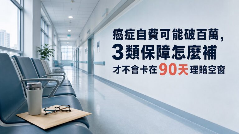 癌症自費可能破百萬，3類保障怎麼補才不會卡在90天理賠空窗