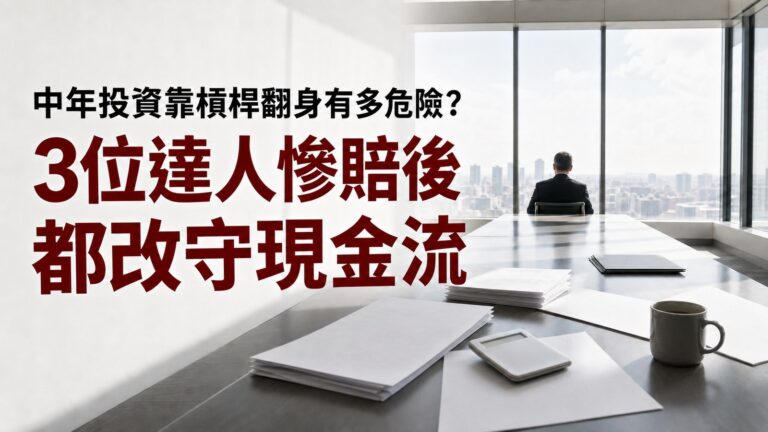 中年投資靠槓桿翻身有多危險？3位達人慘賠後都改守現金流