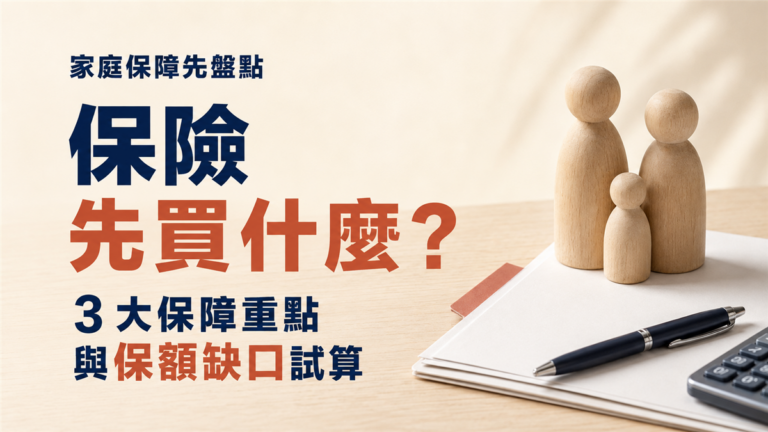 保險先買什麼？3大保障重點與保額缺口試算