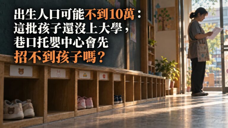 出生人口可能不到10萬：這批孩子還沒上大學，巷口托嬰中心會先招不到孩子嗎？