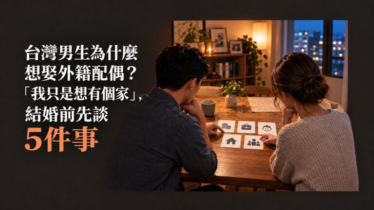 台灣男生為什麼想娶外籍配偶？「我只是想有個家」，結婚前先談5件事