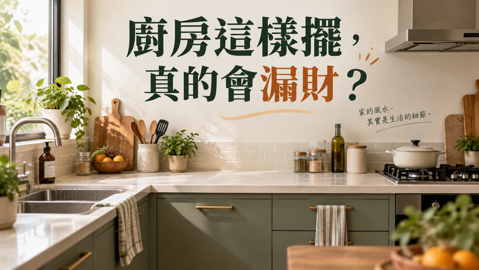廚房水槽靠著爐台就會破財？很多人真正忽略的，是這個日常位置