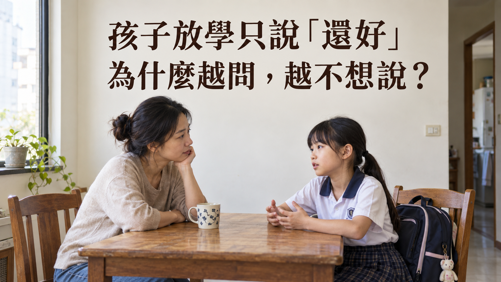 孩子放學只說「還好」，父母越問越心慌：為什麼一句關心總聊不下去？