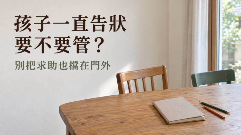 孩子愛告狀怎麼辦？一句「不要再來告狀」，會不會連求助也一起擋住？
