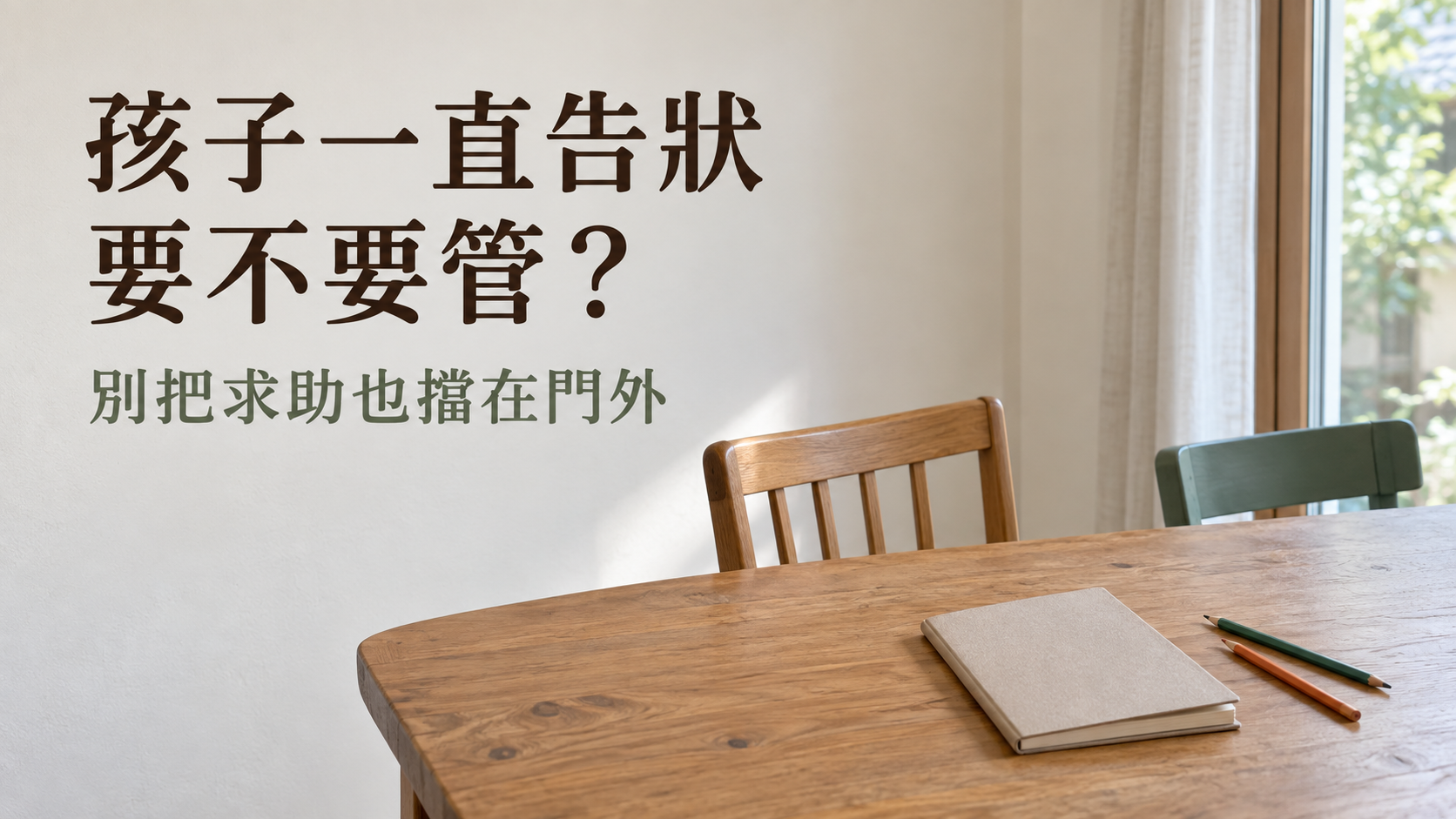 孩子愛告狀怎麼辦？一句「不要再來告狀」，會不會連求助也一起擋住？