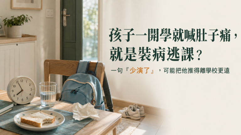 孩子一開學就喊肚子痛，就是裝病逃課？一句「少演了」，可能把他推得離學校更遠