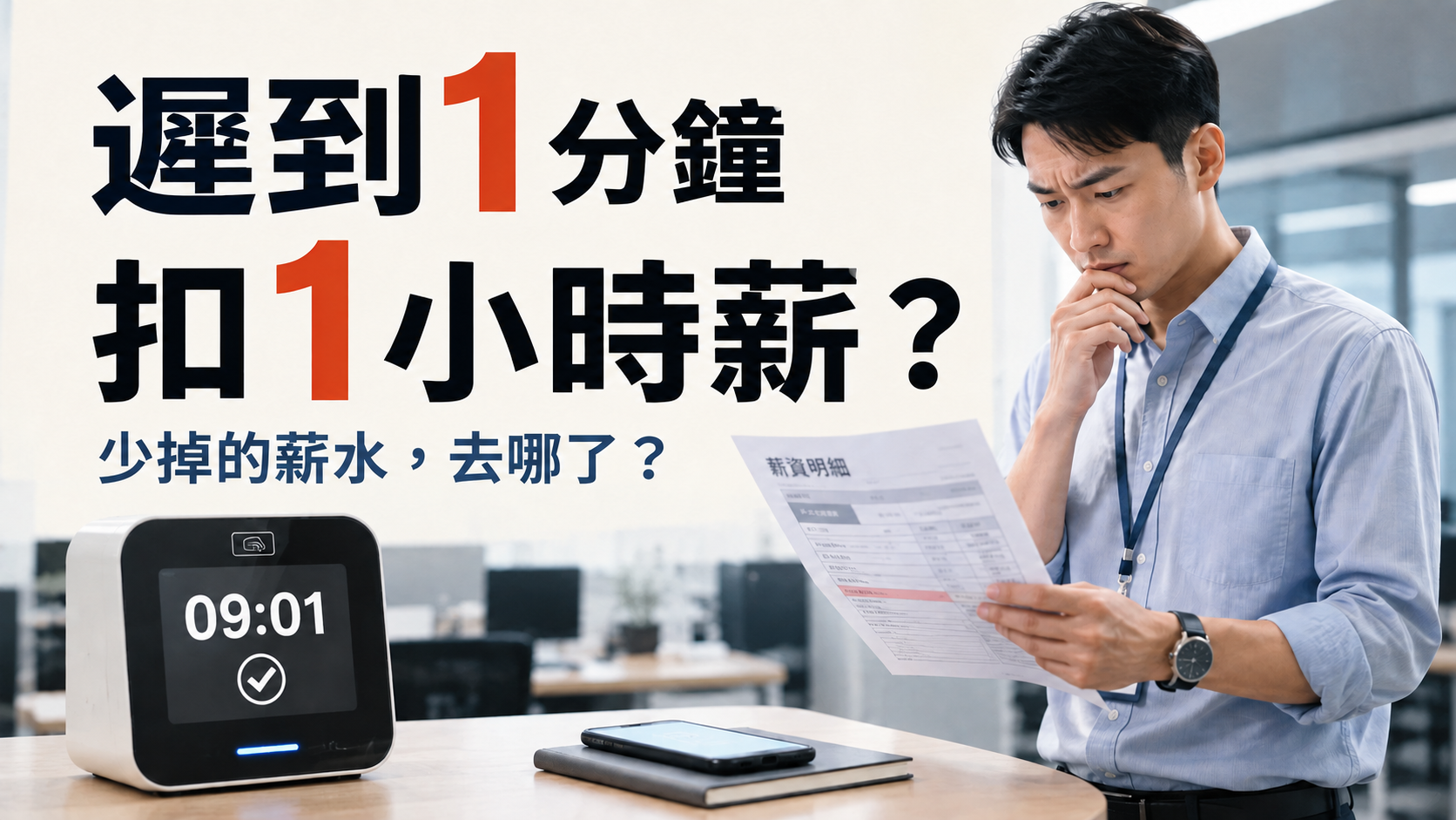 遲到1分鐘，人資叫她請1小時事假：少掉的薪水，到底去了哪裡？