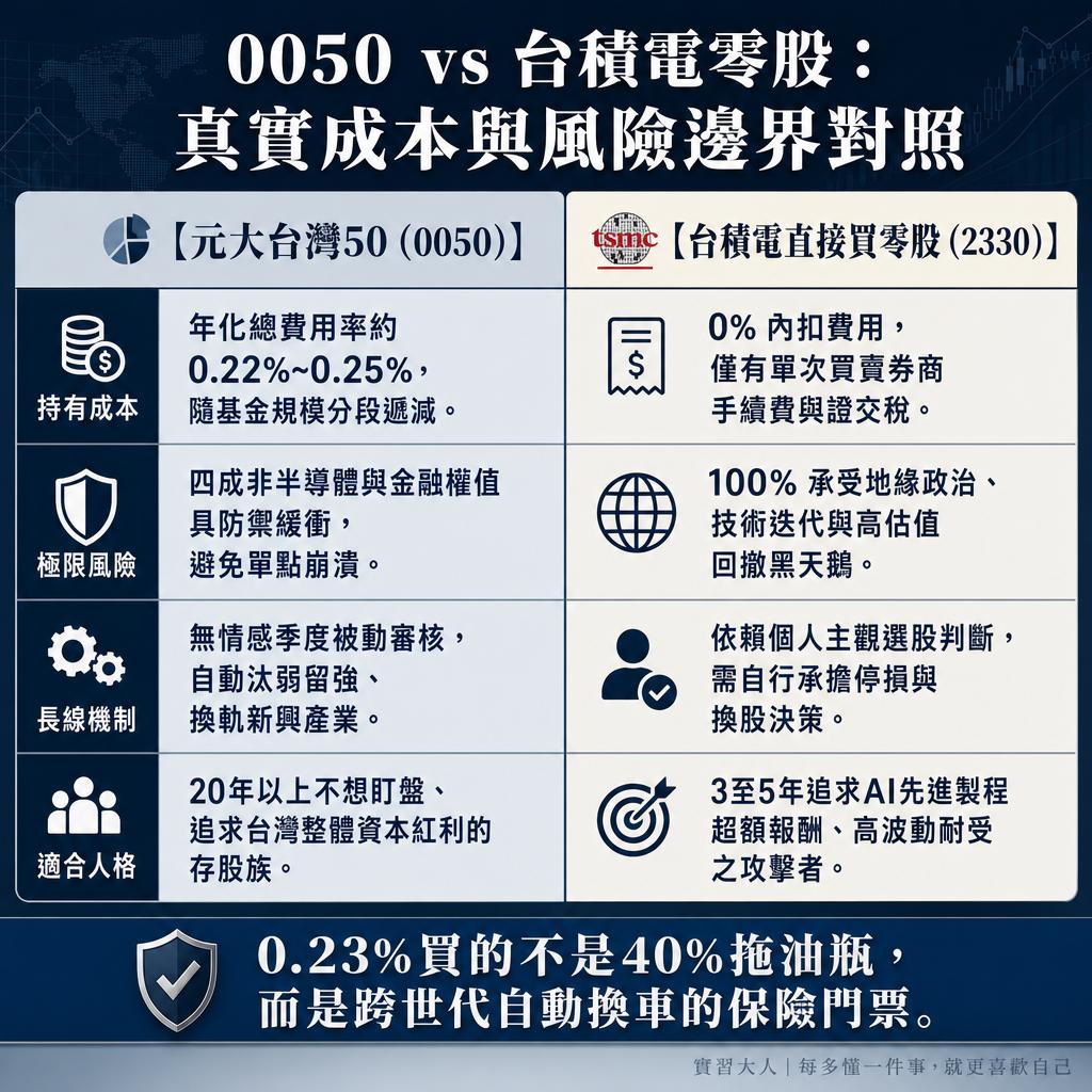 0050與台積電零股三大維度對決與決策防禦表