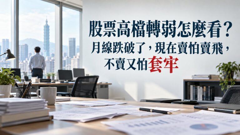 股票高檔轉弱怎麼看？月線跌破了，現在賣怕賣飛，不賣又怕套牢