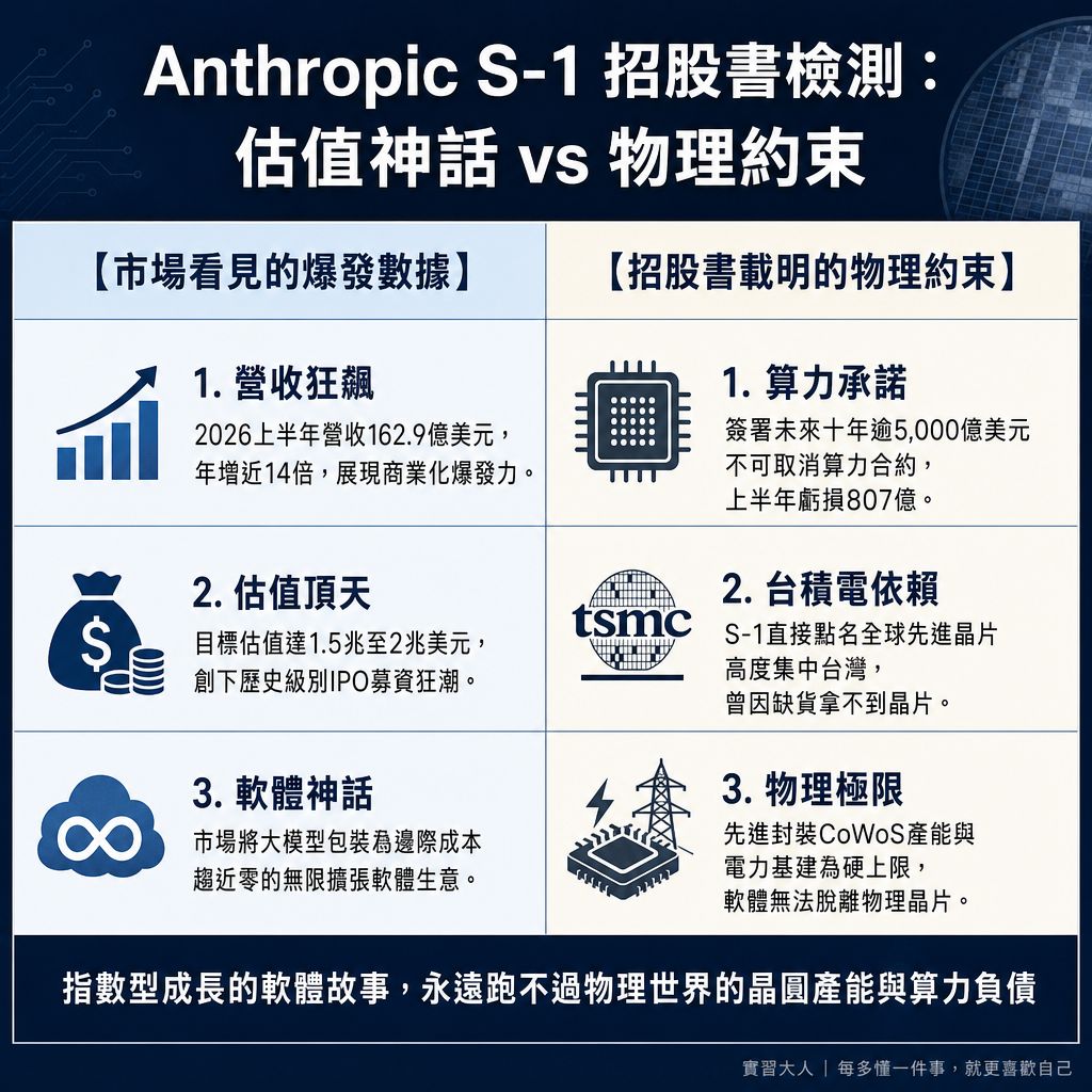 Anthropic S-1 招股書檢測:估值神話與物理約束對照圖