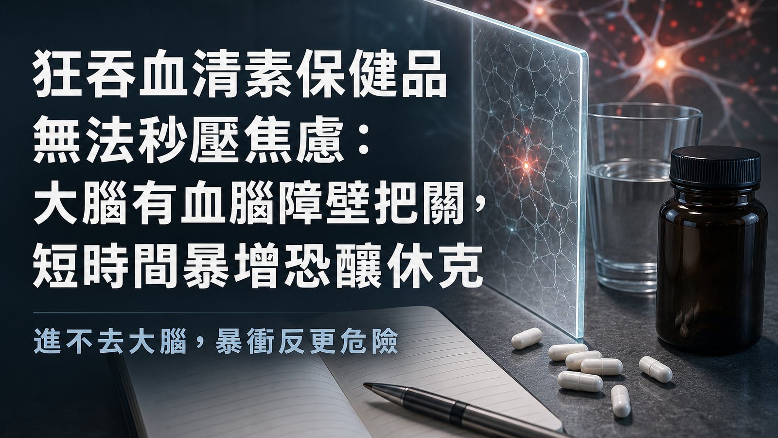 狂吞血清素保健品無法秒壓焦慮：大腦有「血腦屏障」把關，短時間暴增恐釀休克