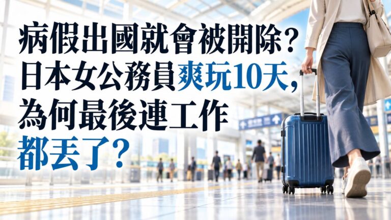 病假出國就會被開除？日本女公務員爽玩10天，為何最後連工作都丟了？