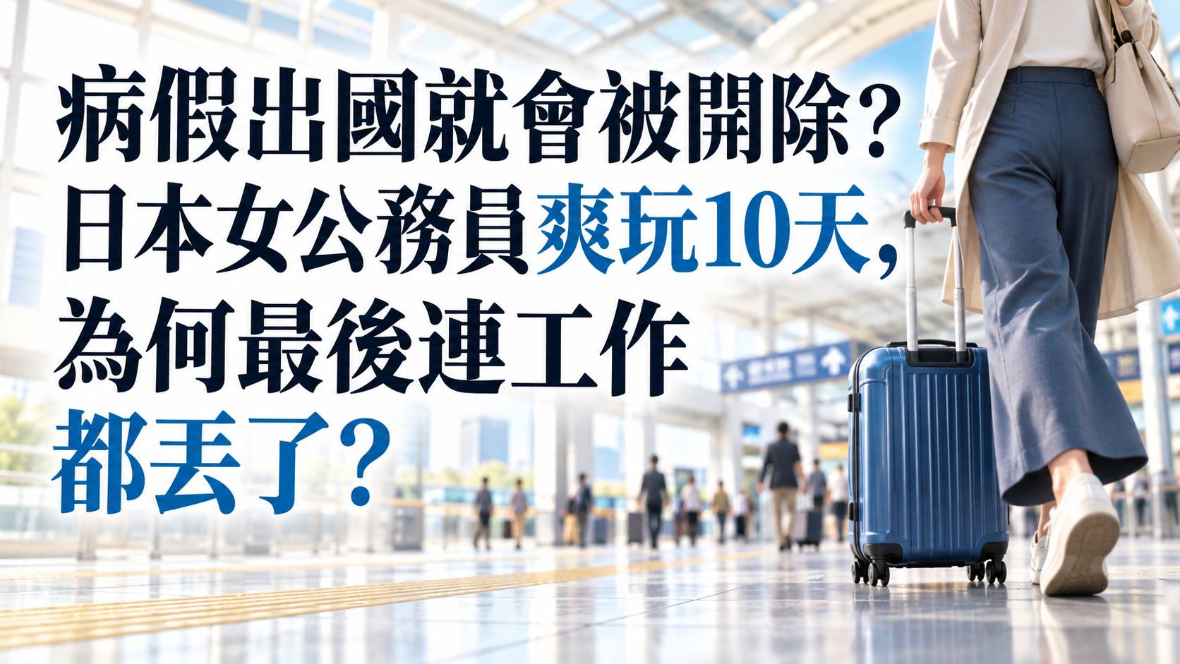 病假出國就會被開除？日本女公務員爽玩10天，為何最後連工作都丟了？