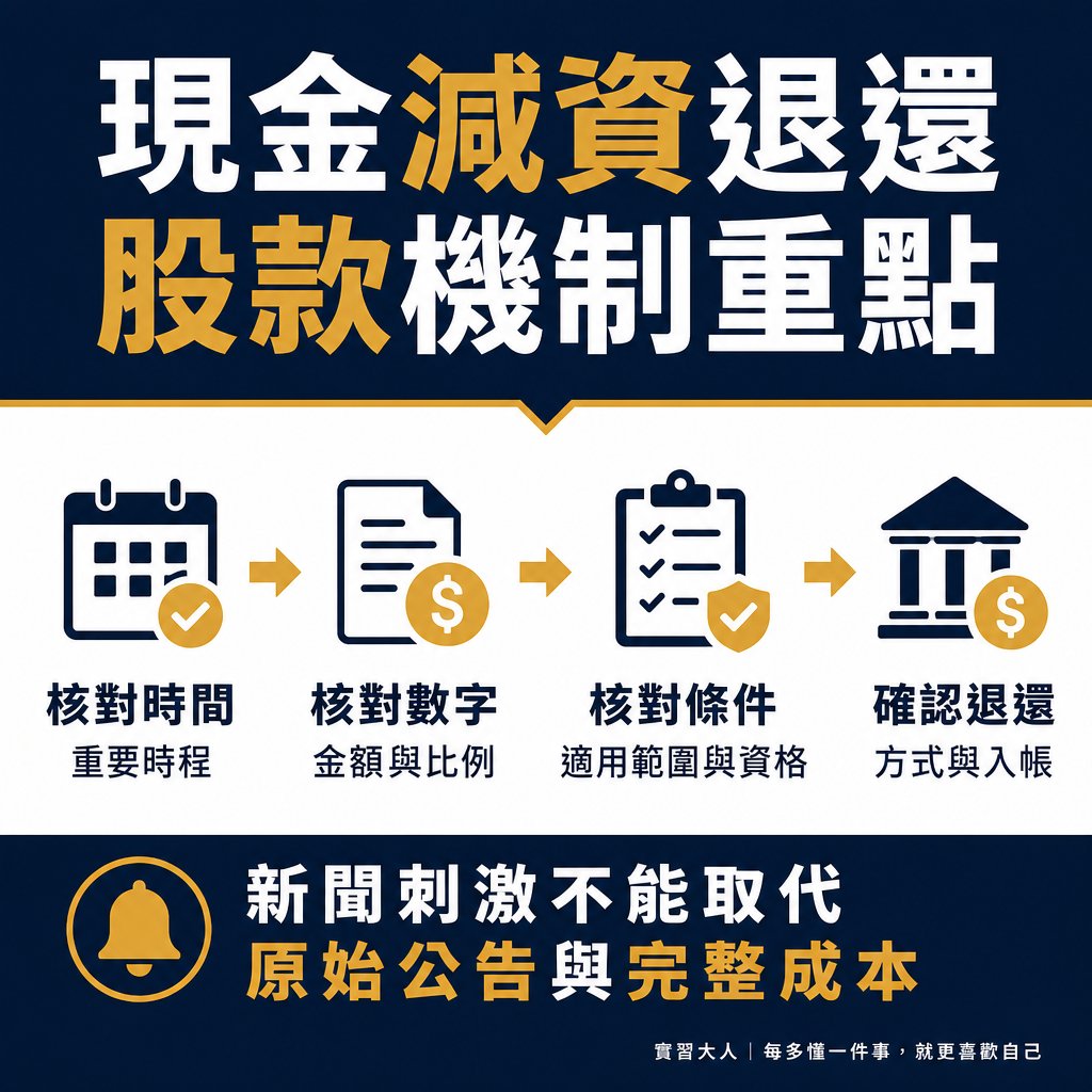 現金減資退還股款核心機制圖