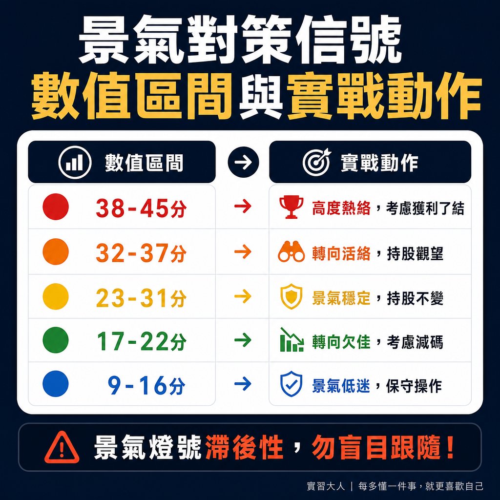國發會景氣信號9大指標與數據滯後性圖解