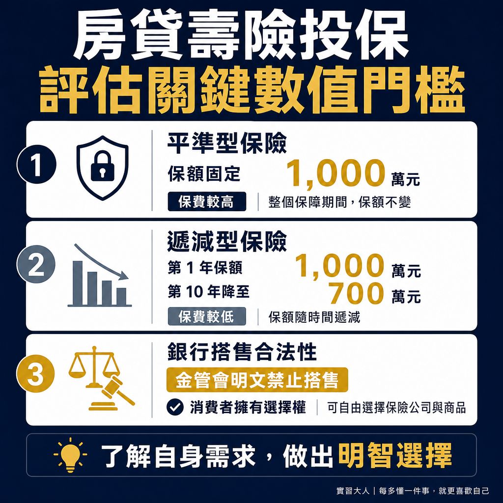 房貸壽險投保評估關鍵數值門檻