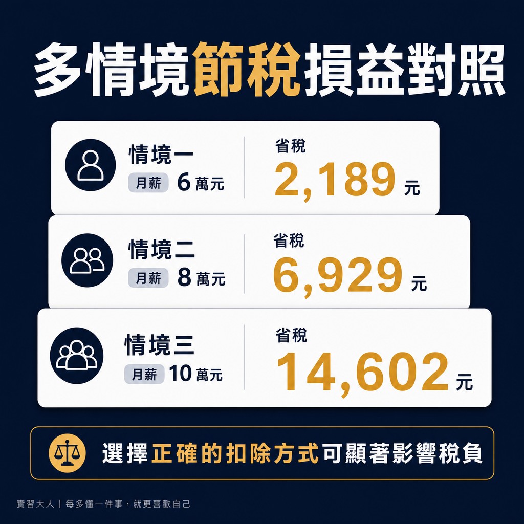 多情境節稅損益對照
