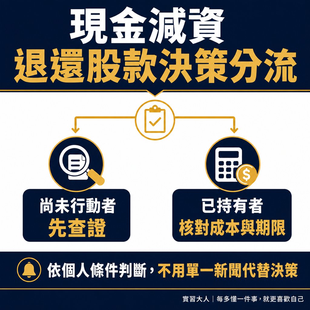 現金減資退還股款投資自保圖