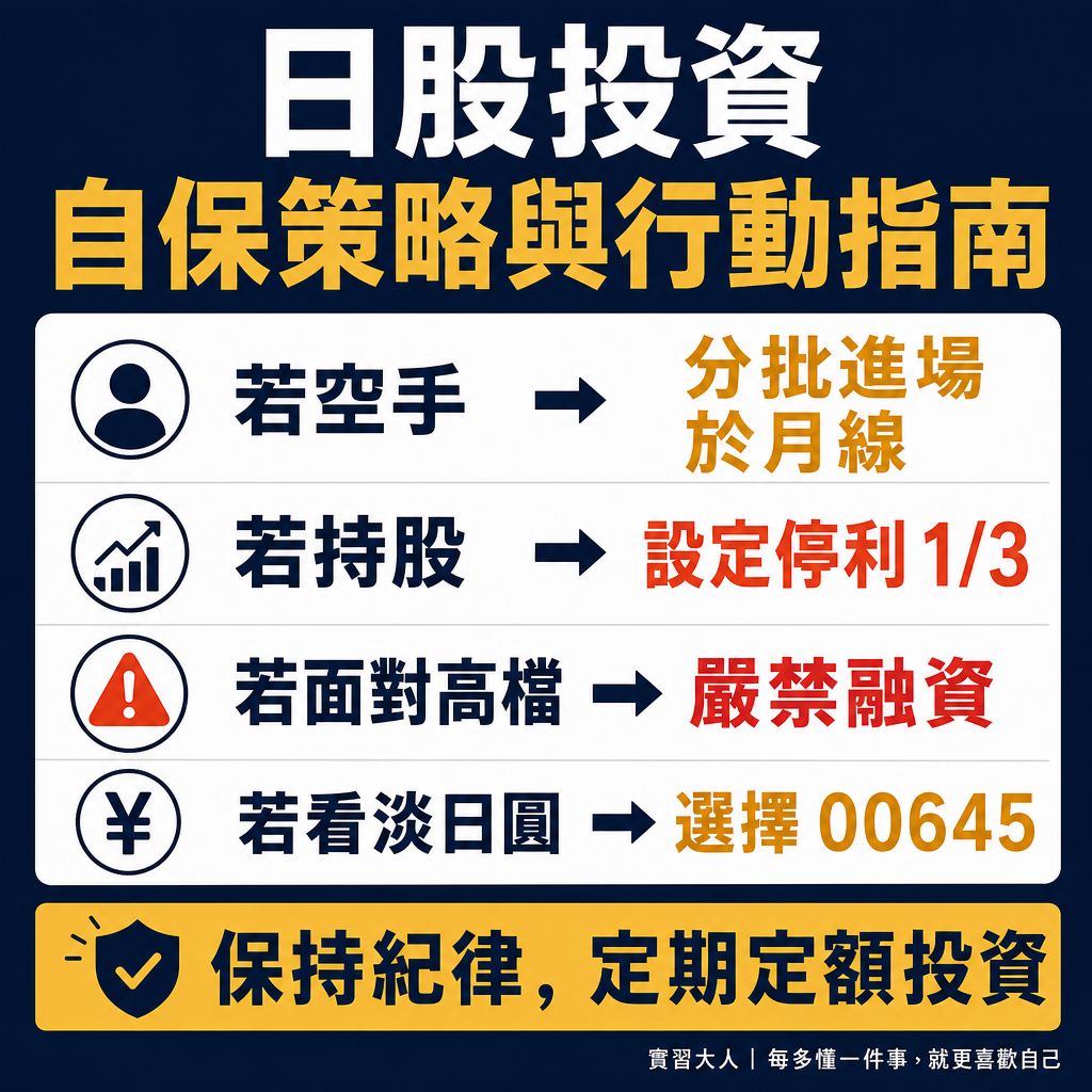 日股投資人冷靜自保決策分流圖