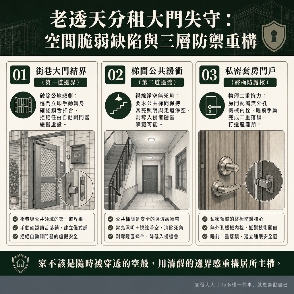 台灣老透天分租空間拓撲缺陷與防禦結界重構