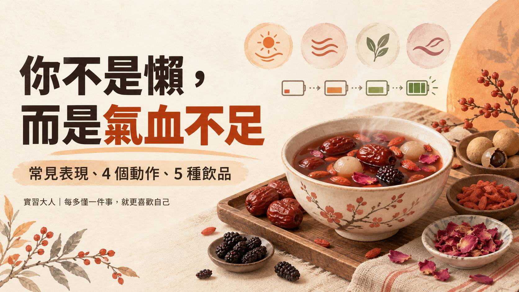 你不是懶，而是氣血不足