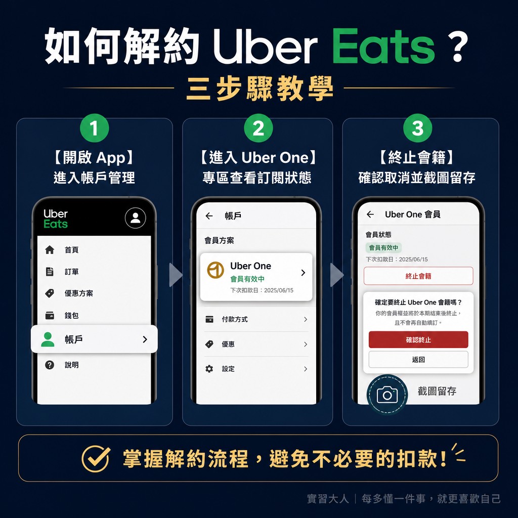 如何解約uber eats 申辦流程與避雷重點