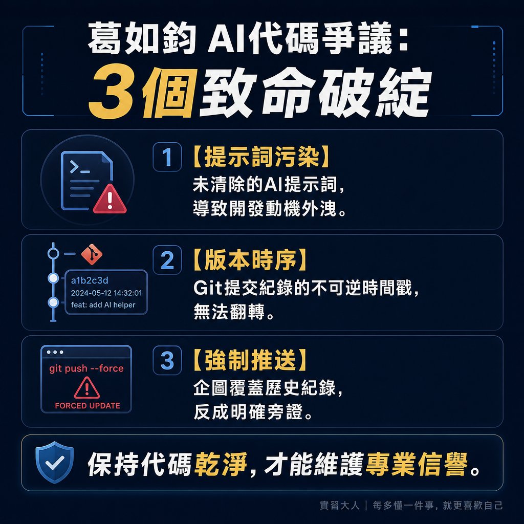 葛如鈞 AI代碼爭議的三個致命破綻與自保措施